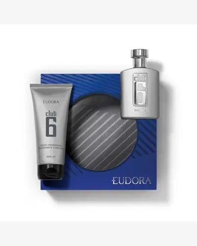 Kit Perfume Masculino Eau de Colônia Eudora Club6 95ml + Loção Hidratante Desodorante Corporal 200ml