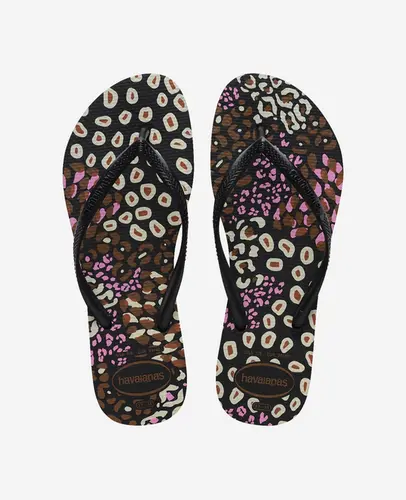 Chinelo Havaianas Slim Animals Preto/Pink Lemo 35/36