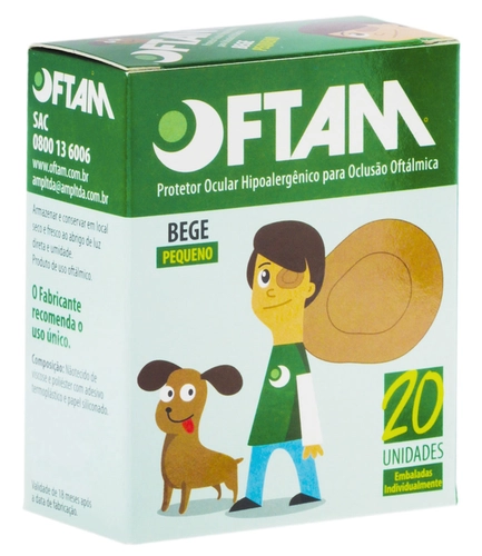 Protetor Ocular Oftam Inf Bege C/20Un