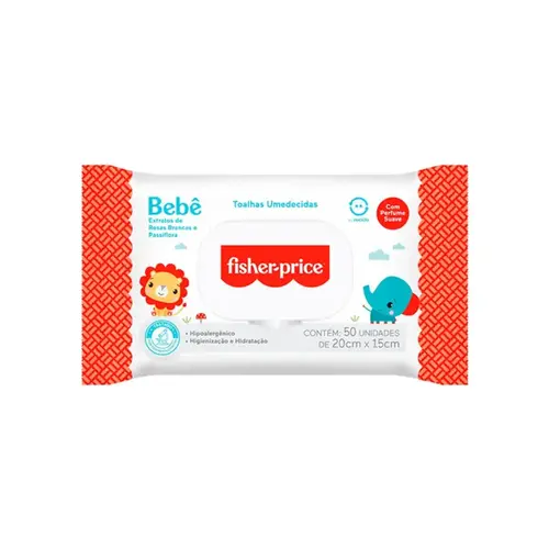 Toalha Umedecida Fisher Price C/Perf. Lv+ Pg- 200Un