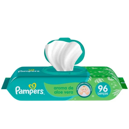 Toalha Umedecida Pampers Aloe Vera 96 Unidades