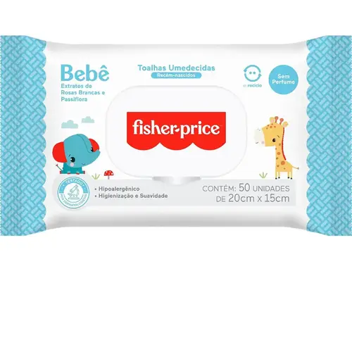 Toalha Umedecida Fisher Price S/Perf. Lv+ Pg-  200Un