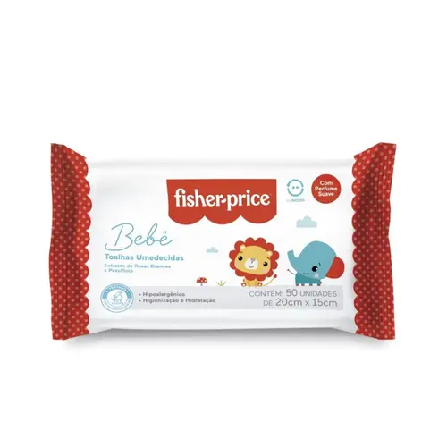 Toalha Umedecida Fisher Price C/Perf. 50Un