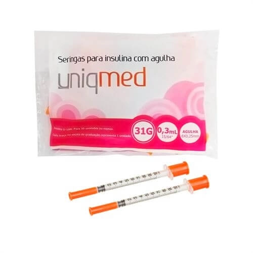 Seringa Descartável Insul 30Ui 10Un Agulha 6Mm