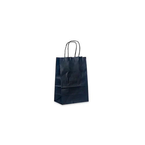 Sacola De Presente Papel Preto Fosco Tamanho M 26X19,5X9,5Cm