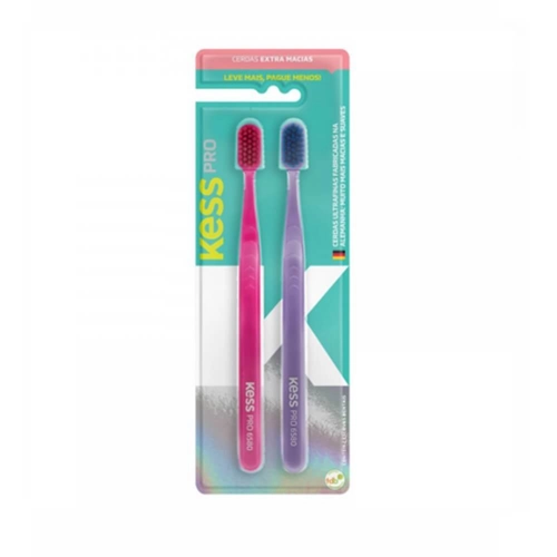 Kit Escova Dental Kess 2105 Pro 2 Unidades Extra Macia