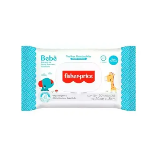 Toalha Umedecida Fisher Price S/Perf. 50Un