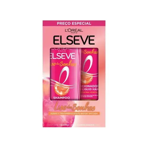 Kit Elseve Liso dos Sonhos Shampoo 375ml + Condicionador 170ml