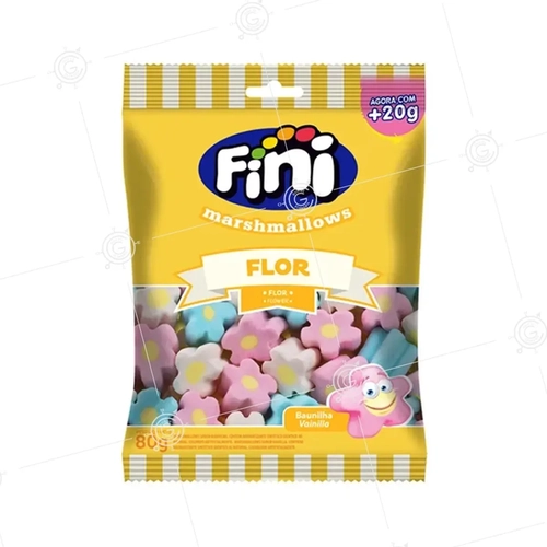 Bala Gel Fini Marshmallows Flor 80G