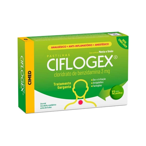 Ciflogex Pastilha 12Un Menta Limao