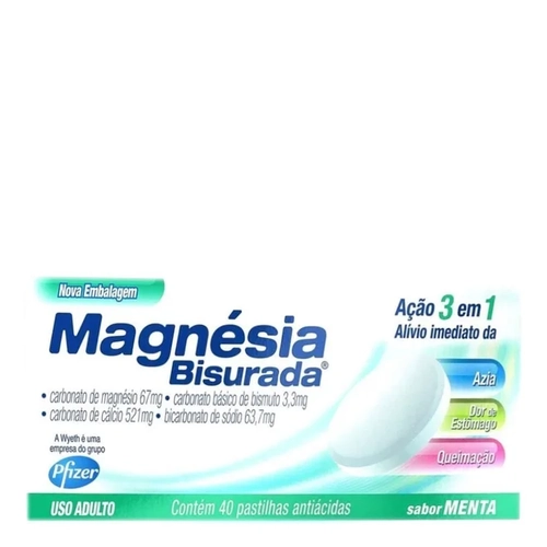 Magnesia Bisurada  C/40 Pastilhas