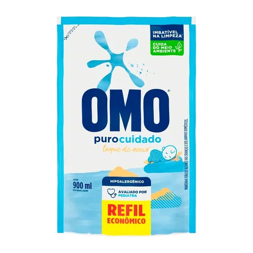 Sabão Líquido Omo Puro Cuidado Refil 900ml