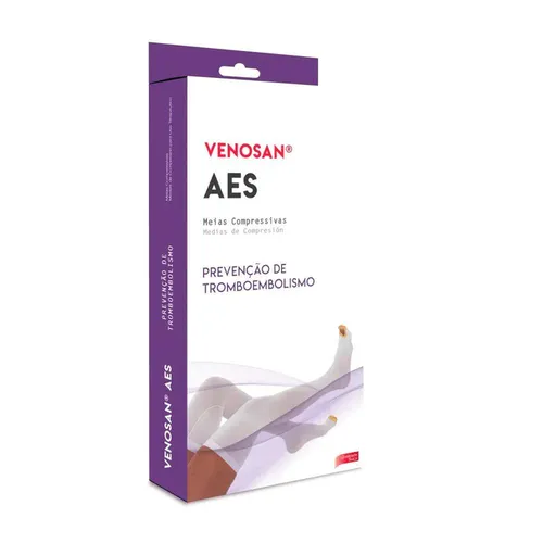 Meia Venosan Aes Panturrilha 18Mmhg P Pé Aberto Branca