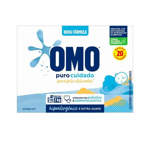 Sabao Em Po Omo Puro Cuidado 1,6Kg