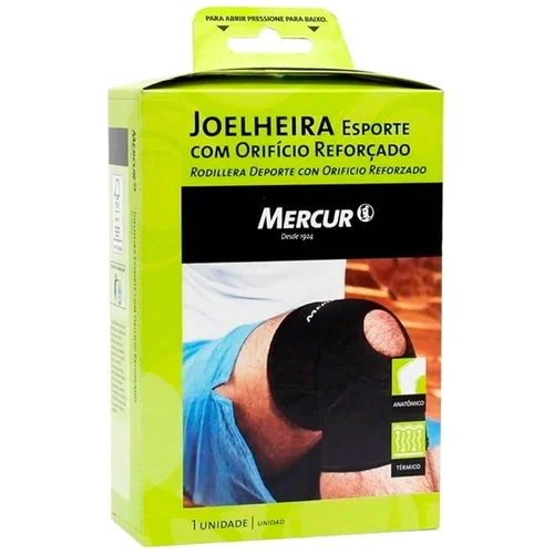 Joelheira Esportiva Mercur 0037 Com Orifício Reforçado Tam Xg