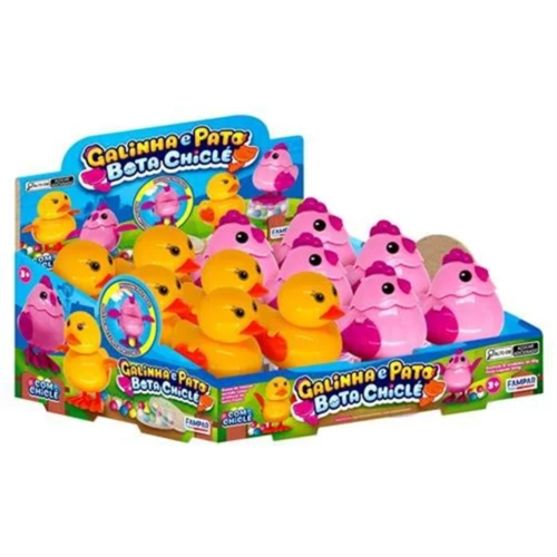 Brinquedo Pato E Galinha Bota Chicle