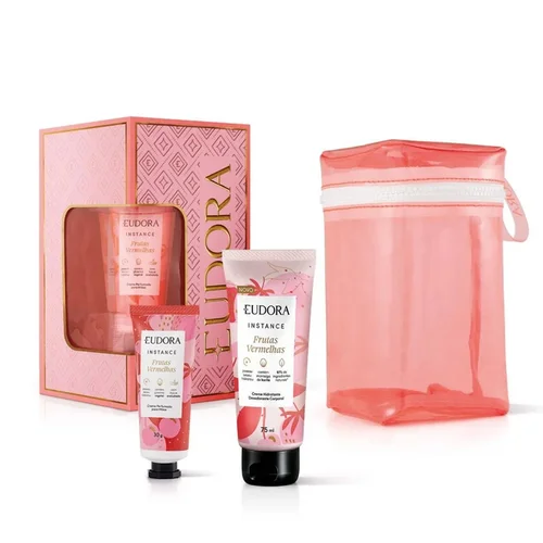 Kit Hidratante Instance 75Ml + Creme Para Mãos 30G + Necessaire Frutas Vermelhas