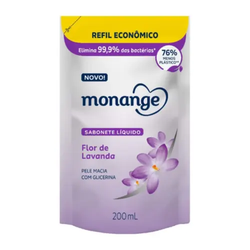Sabonete Líquido Monange Flor De Lavanda Refil 200ml