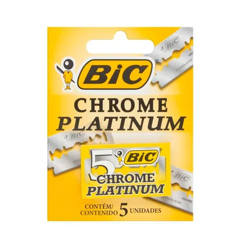 Lâminas de Barbear Bic Chrome Platinum 5 Unidades