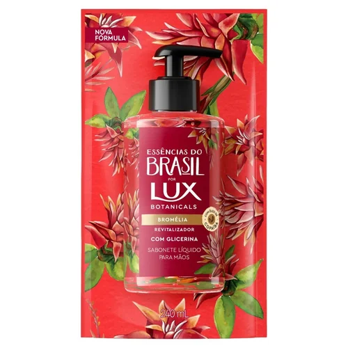 Sabonete Líquido Para Mãos Lux Essências Brasil Bromélia Refil 240ml