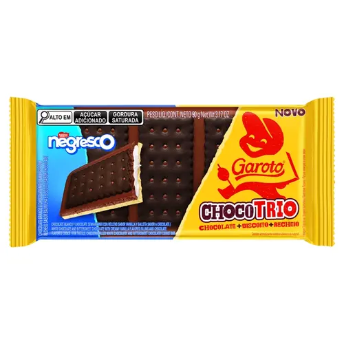 Chocolate Barra Garoto Trio Negresco 90G