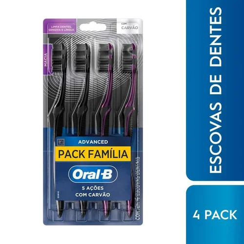 Kit Escova Dental Oral-B Advanced Pack Família 4 Unidades