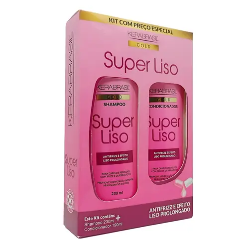 Kit Kerabrasil Super Liso Shampoo 230ml + Condicionador 190ml
