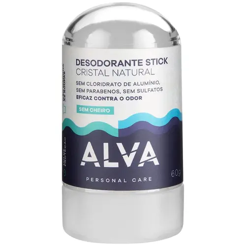 Desodorante Stick Cristal em Barra Alva Sem Alumínio Vegano 60G