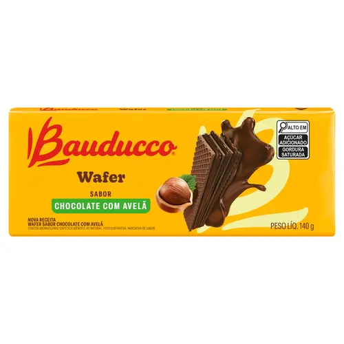 Biscoito Wafer Bauducco Chocolate/Avelã 140G