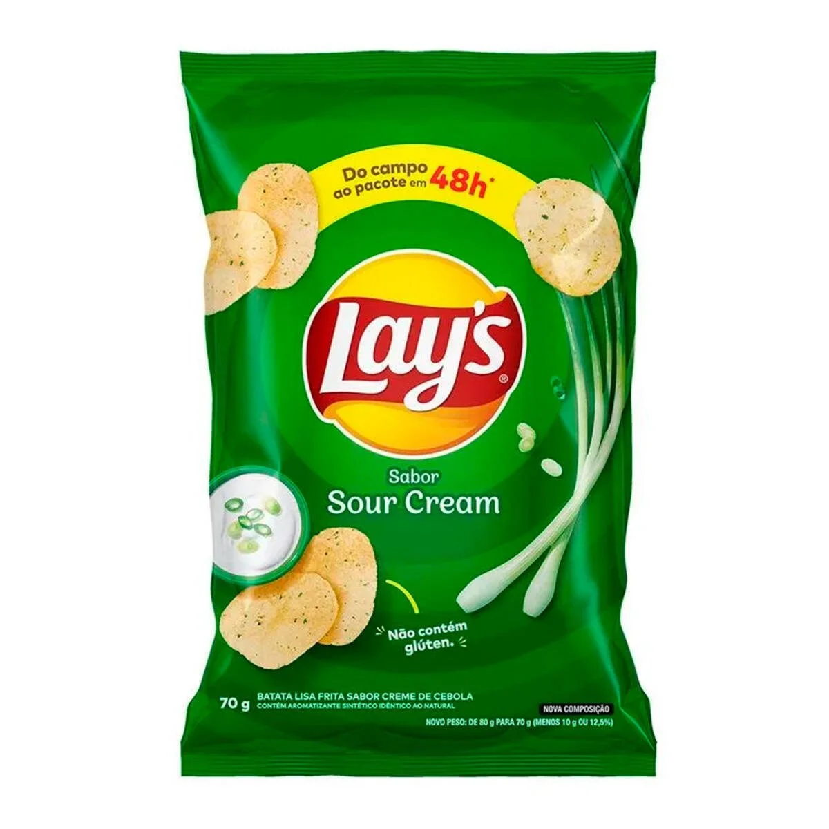 Chips Lays Sour Cream 70G - Chips Lays Sour Cream 62g - ELMA CHIPS