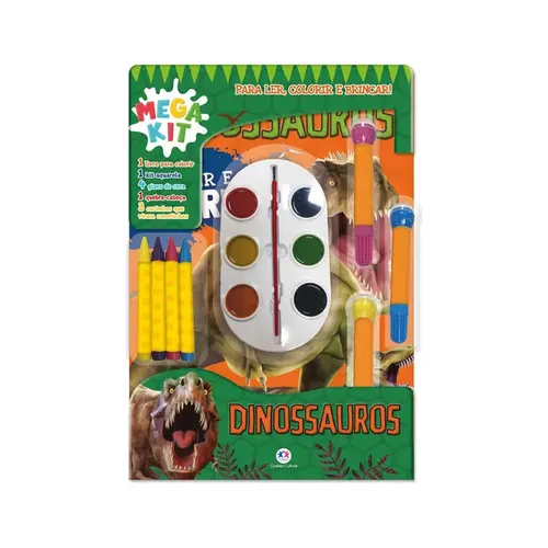 Livro Mega Kit Dinossauros Ler/Colorir /Brincar