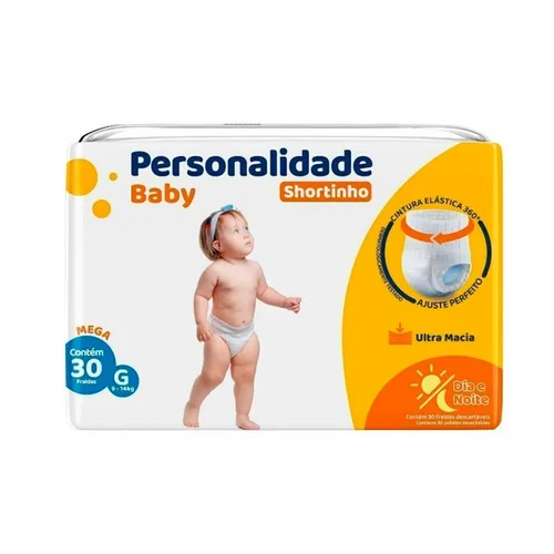 Fralda Personalidade Baby Shortinho Mega G 30Un