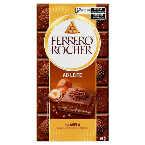 Chocolate Barra Ferrero Rocher Ao Leite 90G