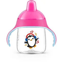 Copo Philips Avent Pinguim Rosa 12 Meses+ 260ml