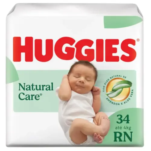 Fralda Huggies Rn Natural Care 34 Unidades até 4kg