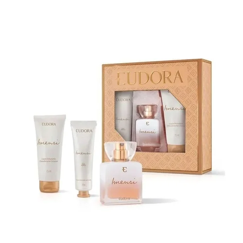 Kit Perfume Feminino Eau de Colônia Eudora Imensi 25ml + Hidratante + Creme de Mãos