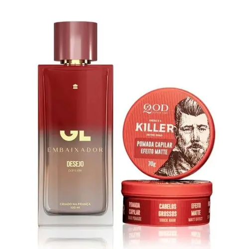 Kit Perfume Masculino Eau de Colônia Gusttavo Lima Embaixador Desejo 100ml+Pomada Capilar