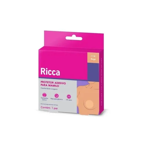 Adesivo Protetor de Mamilos Ricca 10 Usos Bege