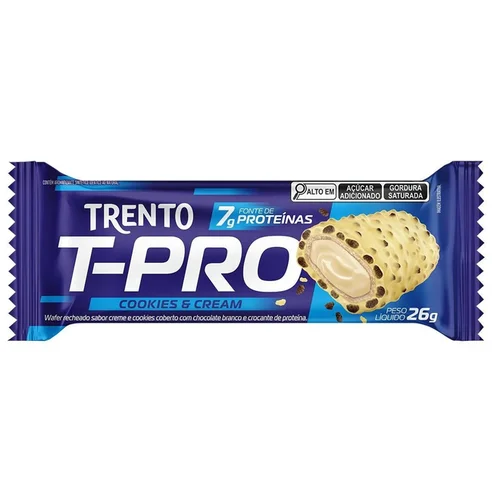 Chocolate Trento T-Pro Cookies E Cream Chocolate Branco 26G