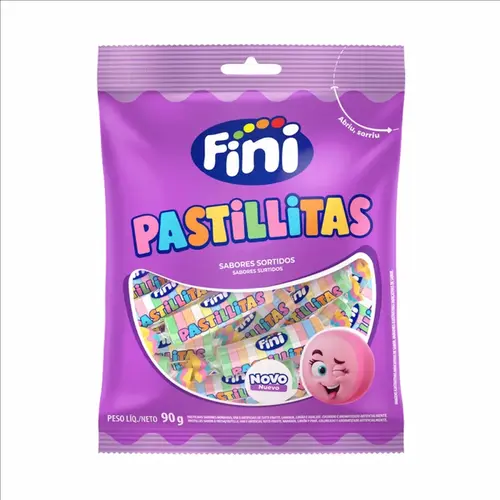Bala Gel Fini Pastillitas Mini 12 Frutas 90G