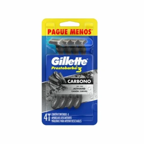 Aparelho de Barbear Gillette Prestobarba3 Carbono 4 Unidades