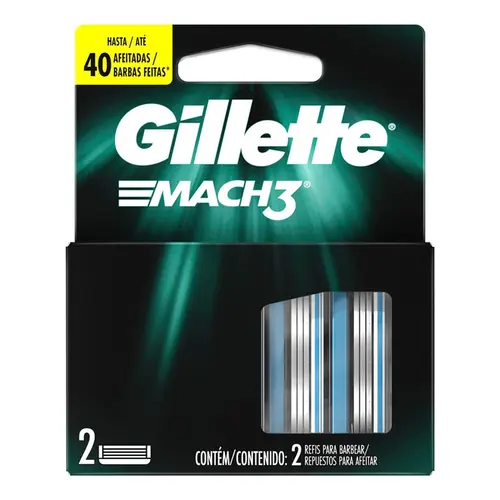 Carga Para Aparelho de Barbear Gillette Mach3 Regular 2 Unidades