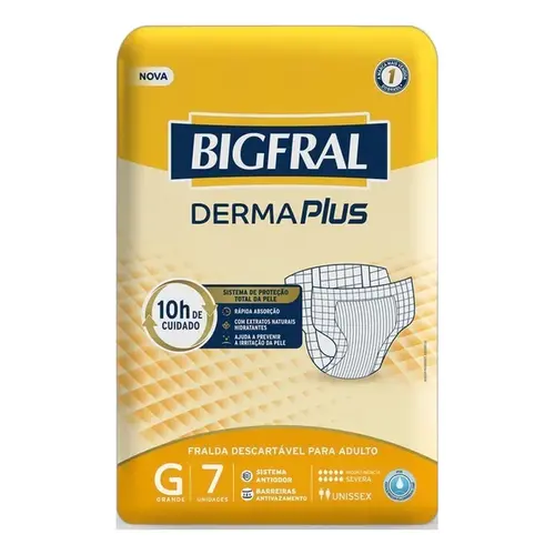 Fralda Bigfral Derma Plus G Ad 7Un