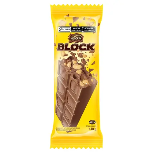 Chocolate Arcor Block Amendoim 140G