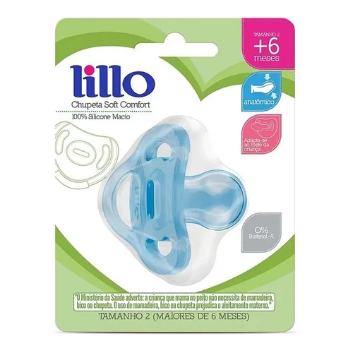 Lillo Chupeta Soft Comfort Anatomico 100% Silic 630921 F2 Azul
