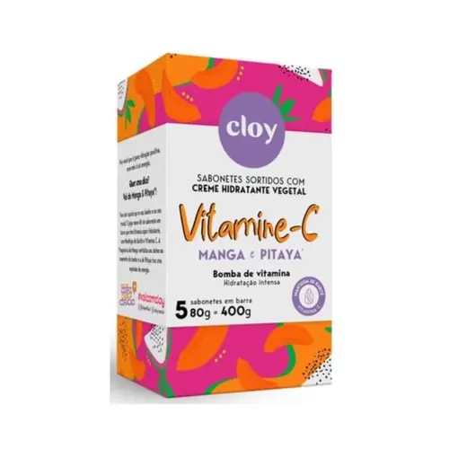 Kit Sabonete em Barra Creme Cloy Vitamine C 5 Unidades