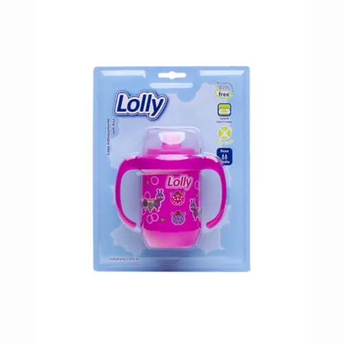 Copo Lolly 250Ml Alça Zoo Rosa