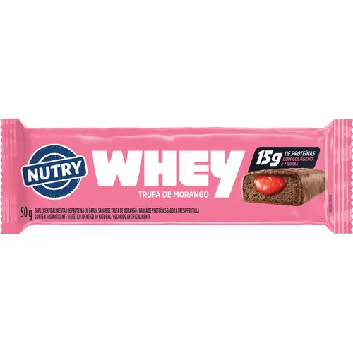 Barra De Proteína Nutry Whey Trufa Morango 50G