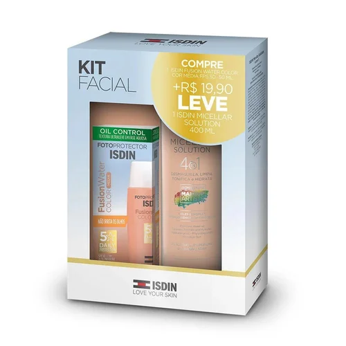 Kit Protetor Solar Com Cor Média Fps50 Isdin Fusion + Água Micelar 400Ml