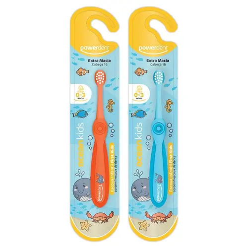 Escova Dental Powerdent Infantil 1 A 3 Anos Ocean Kids